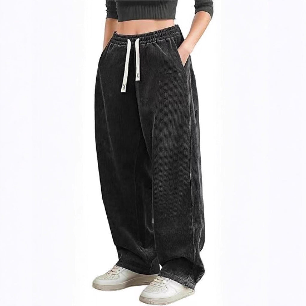 Damen Cordhose Weite Passform Elastischer Bund Eveloria