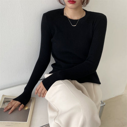 Damen Langarm-Shirt Eveloria Baumwolle Weiß