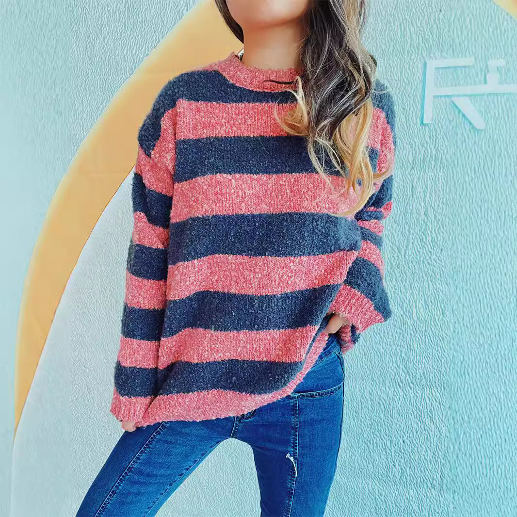 Damen Strickpullover Weiches Material Lässiger Schnitt Grau - Eveloria