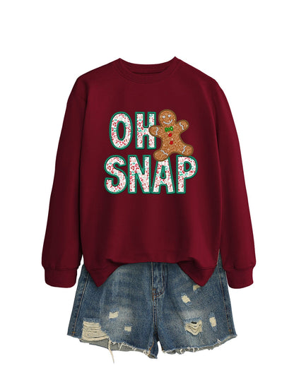 Damen Sweatshirt Lebkuchenmann Motiv Funckelnder Schriftzug Grau