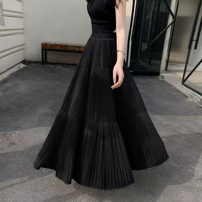 Damen Maxirock Elegant Faltenwurf Eveloria