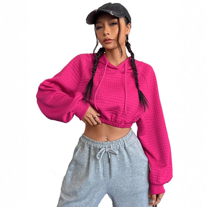 Damen Cropped Hoodie Strukturiertes Design Eveloria