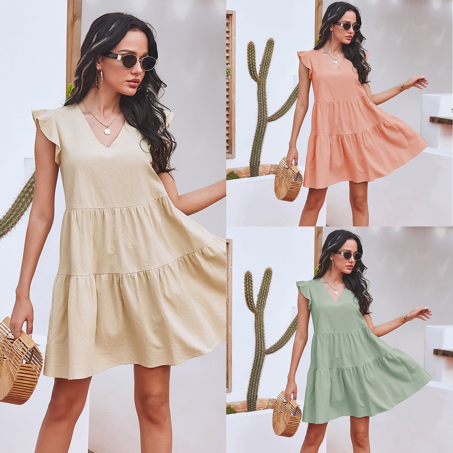 Eveloria Damen Sommerkleid Schulterfrei - Eveloria