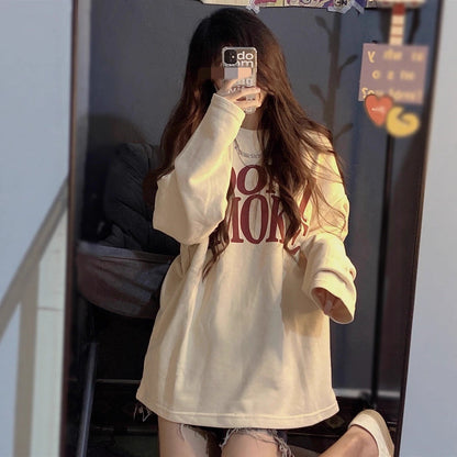 Damen Oversized-Shirt mit Schriftzug Schwarz Eveloria - Eveloria