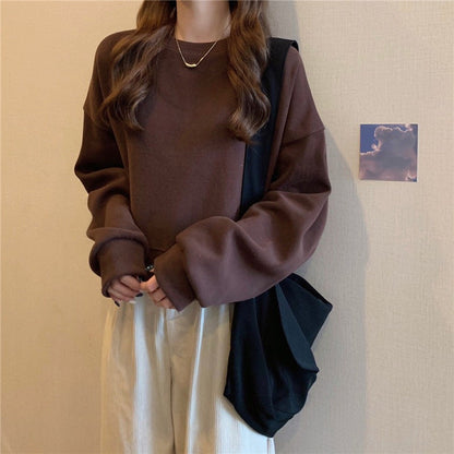 Damen Oversized Sweatshirt Weich Komfortkragen