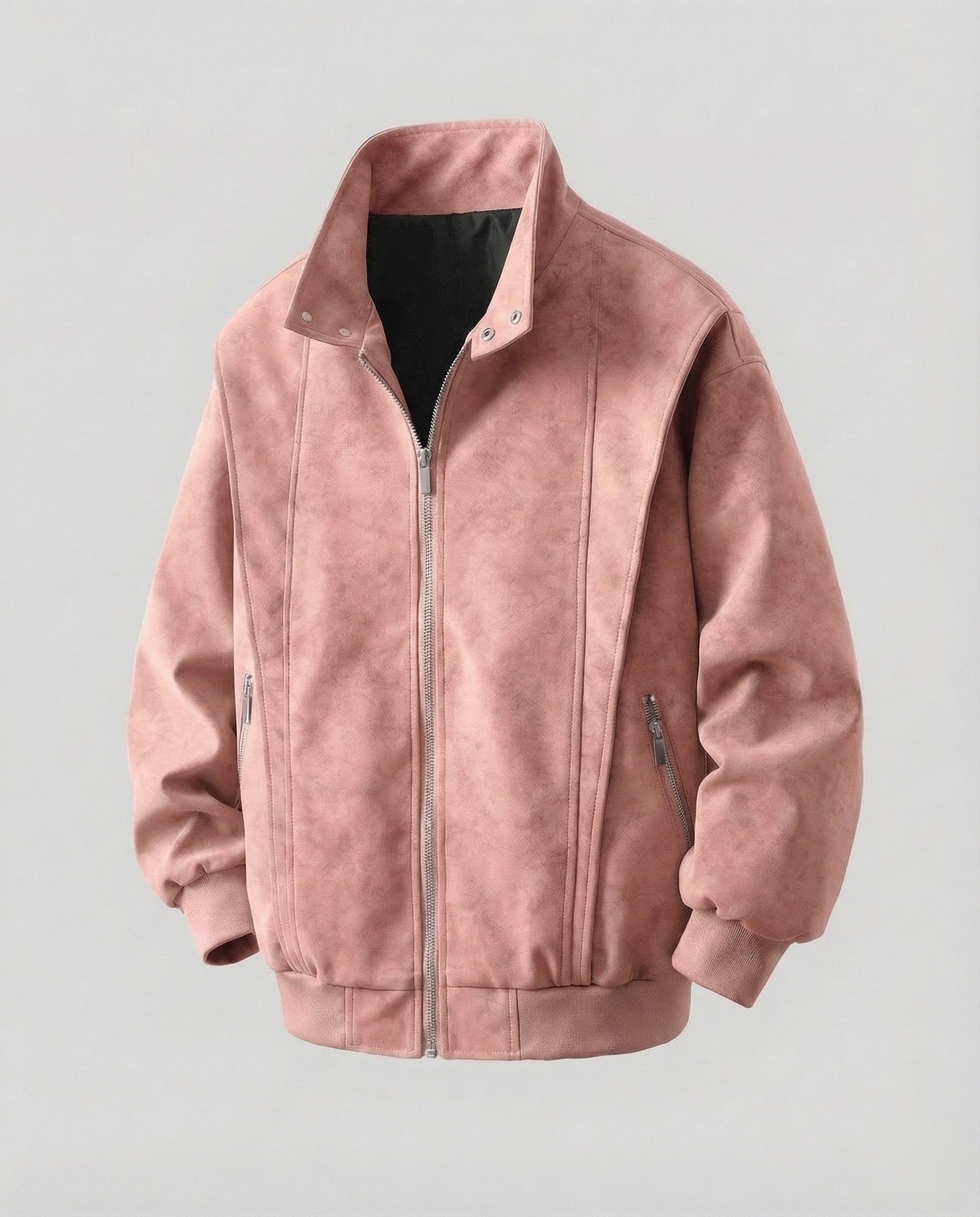 Herren Veloursjacke Kurz Stehkragen