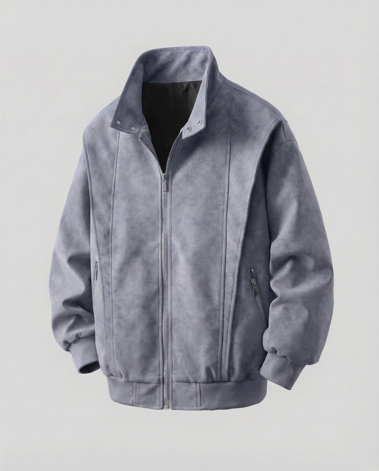 Herren Veloursjacke Kurz Stehkragen