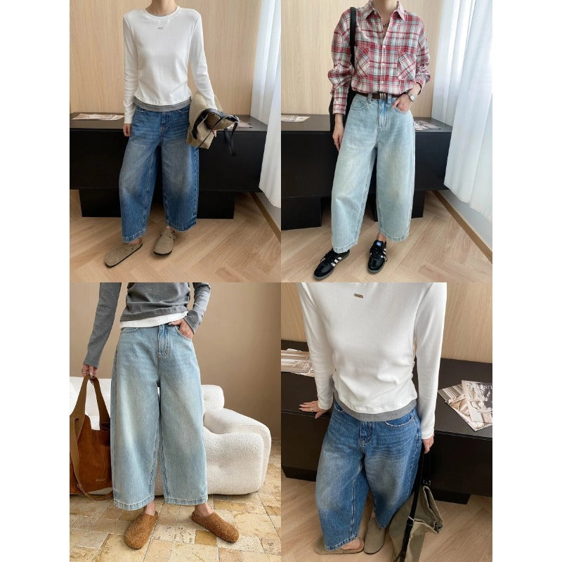 Damen Karo-Hemdbluse Große Taschen Bequem weiß