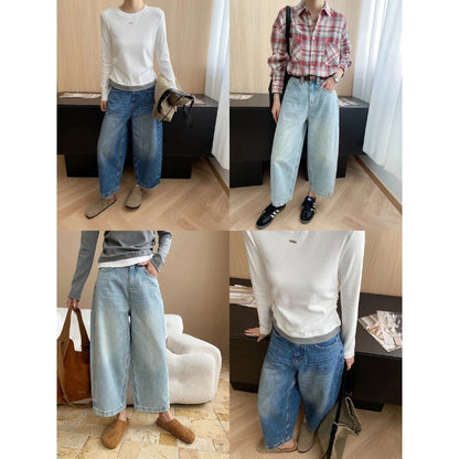 Damen Karo-Hemdbluse Große Taschen Bequem weiß