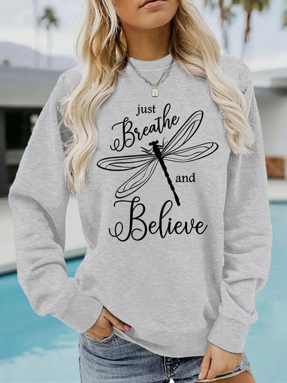 Damen Sweatshirt Drachenfliegen-Motiv Lässiger Schnitt Eveloria