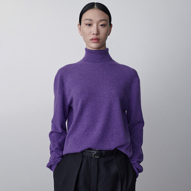 Eveloria Damen Rollkragenpullover Wolle Bequem - Eveloria
