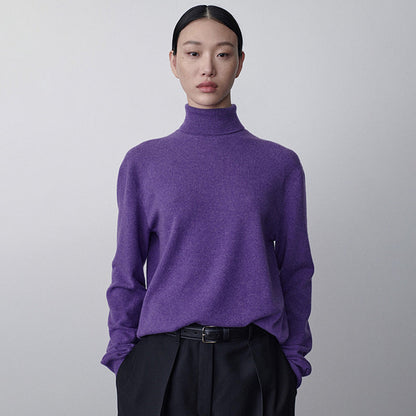 Eveloria Damen Rollkragenpullover Wolle Bequem - Eveloria