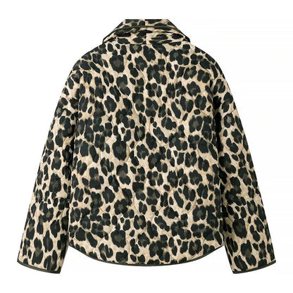 Damen Leopardenmuster Steppjacke Eveloria