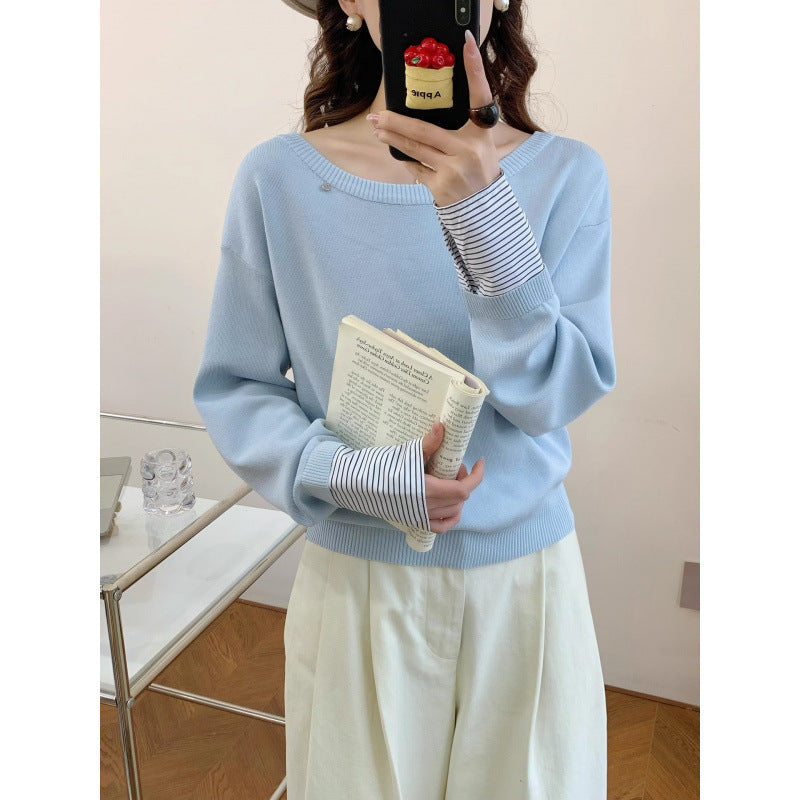 Damen Pullover Lässig Abnehmbarer Innenarm Eveloria