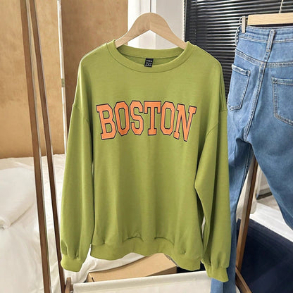 Damen Sweatshirt Lässig mit Schriftzug Eveloria