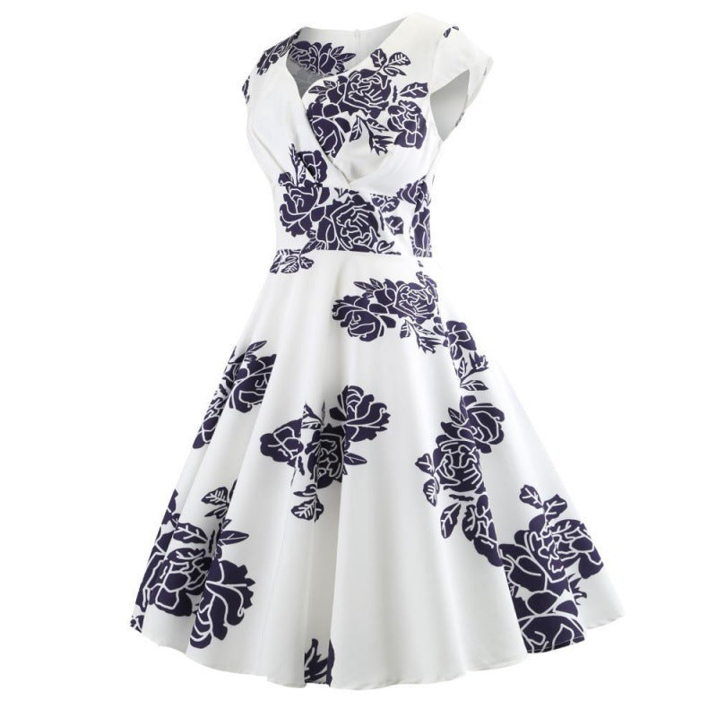 Damen Wickelkleid Floralmuster Schwingrock