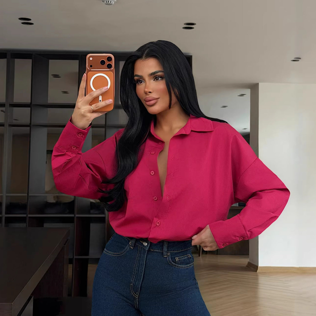 Damen Bluse mit Knopfleiste Elegant Geschnitten Weißen Bluse Eveloria - Eveloria