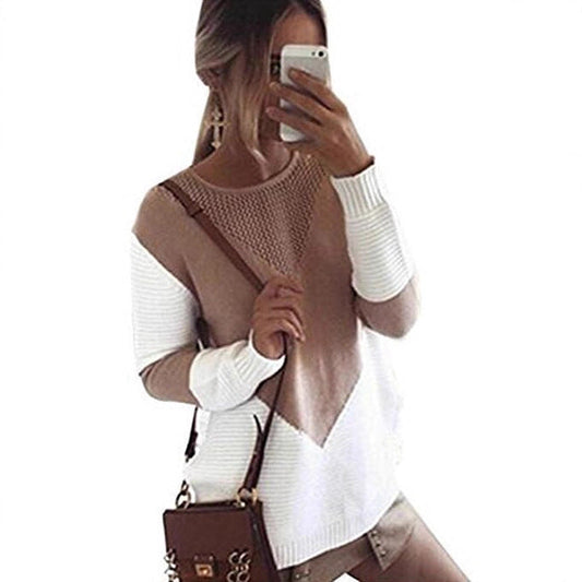Damen Strickpullover Geometrisches Muster Feine Struktur Eveloria - Eveloria