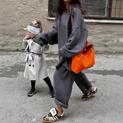 Damen Hoodie Jogginghose Oversized Anzug