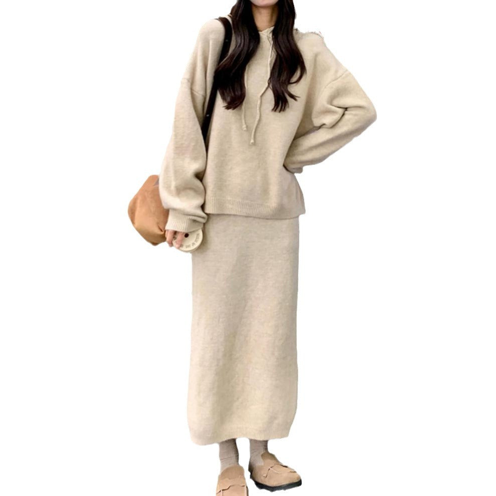 Damen Hoodie-Kleid Elegant Schnitt Taschen Eveloria