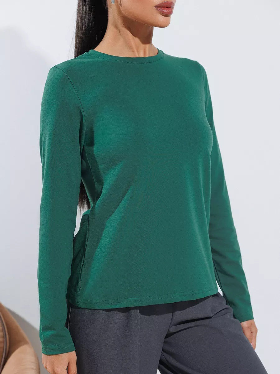 Damen Langarmshirt Körperbetont Baumwolle Eveloria