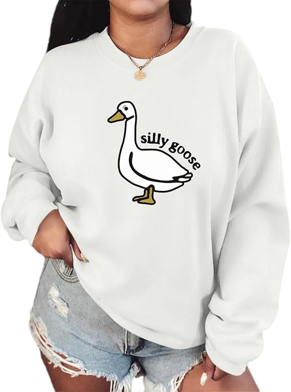 Damen Sweatshirt Entenmotiv Lässig Grün Eveloria