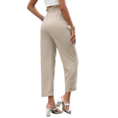 Damen Hose Locker Sitz Atmungsaktives Material mit Taillenbindung