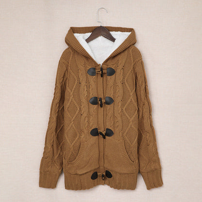 Damen Strickjacke Hochkragen Bequem Grün