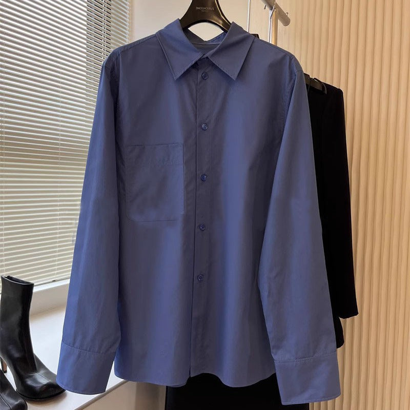 Damen Bluse Langärmlig Knopfleiste Weiß