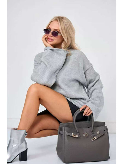 Damen Oversized Pullover Eveloria Weich Beige