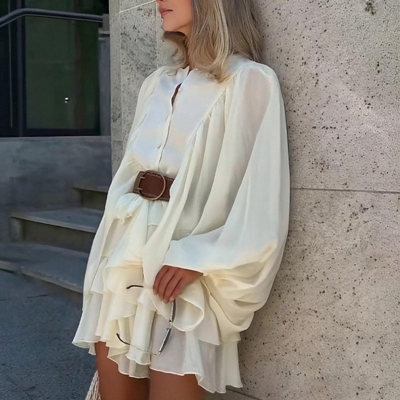 Damen Rüschenkleid mit Volumenärmeln Eveloria