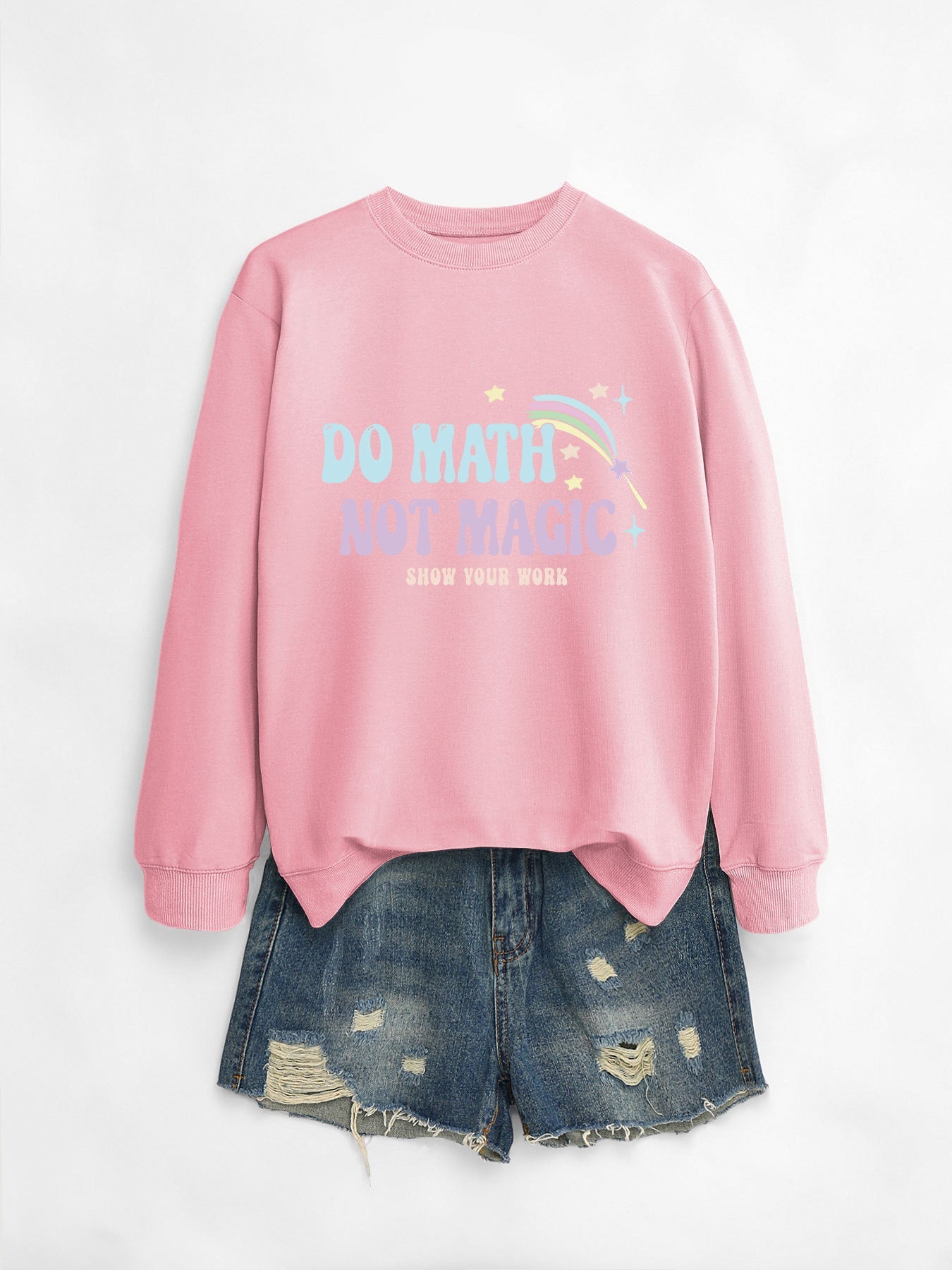 Damen Sweatshirt Mathematik-Motiv Grau Eveloria