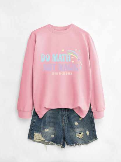 Damen Sweatshirt Mathematik-Motiv Grau Eveloria