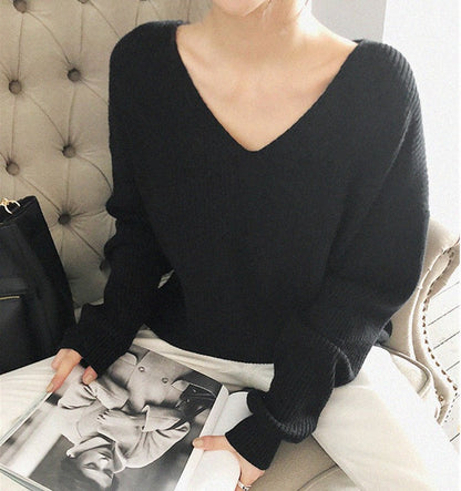 Damen Pullover V-Ausschnitt Rippstruktur Kuschelfaser Grau