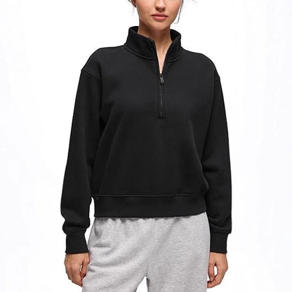 Damen Fleece-Pullover Stehkragen Eveloria
