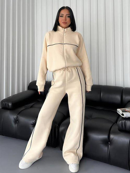 Damen Sportliches Zweiteiler-Set Sweatshirt und Hose Eveloria