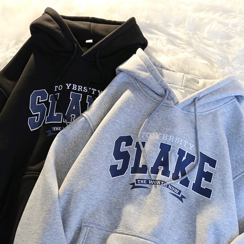 Damen Hoodie Kapuze Lässig Grau Eveloria