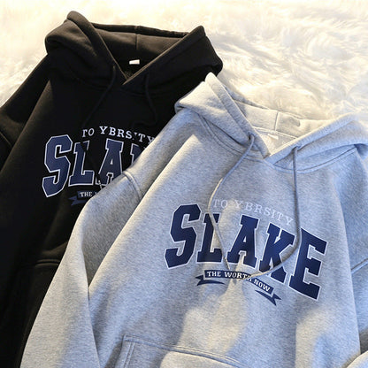 Damen Hoodie Kapuze Lässig Grau Eveloria