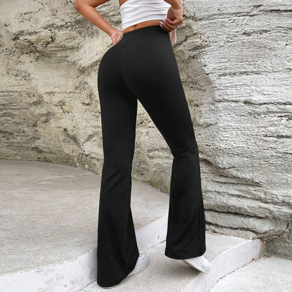 Damen Flare-Hosen Hochwerder Elastisch Eveloria