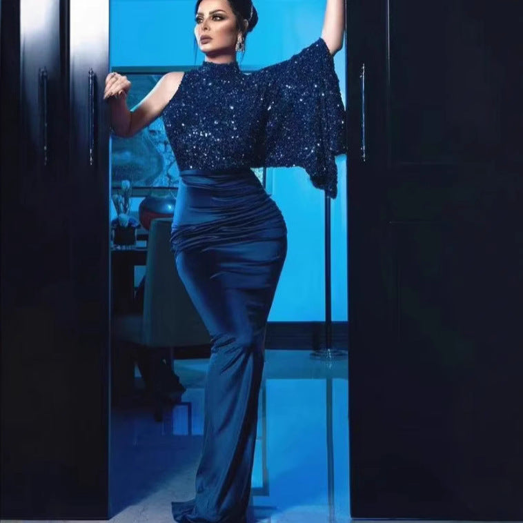 Damen Abendkleid Glitzer Oberteil Elegant Eveloria