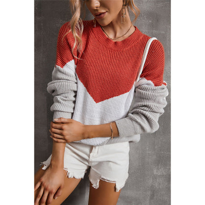 Damen Strickpullover V-Ausschnitt Grafikdesign Eveloria