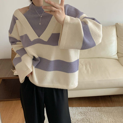 Damen Pullover mit Ausschnitten Trendfarben Eveloria