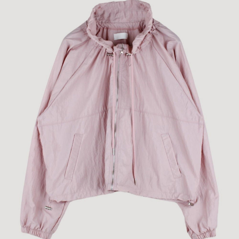 Damen Leichtjacke Atmungsaktiv Verstellbarer Kordelzug