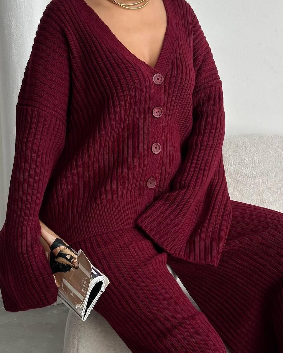 Damen Strickpullover Weite Ärmel Eveloria