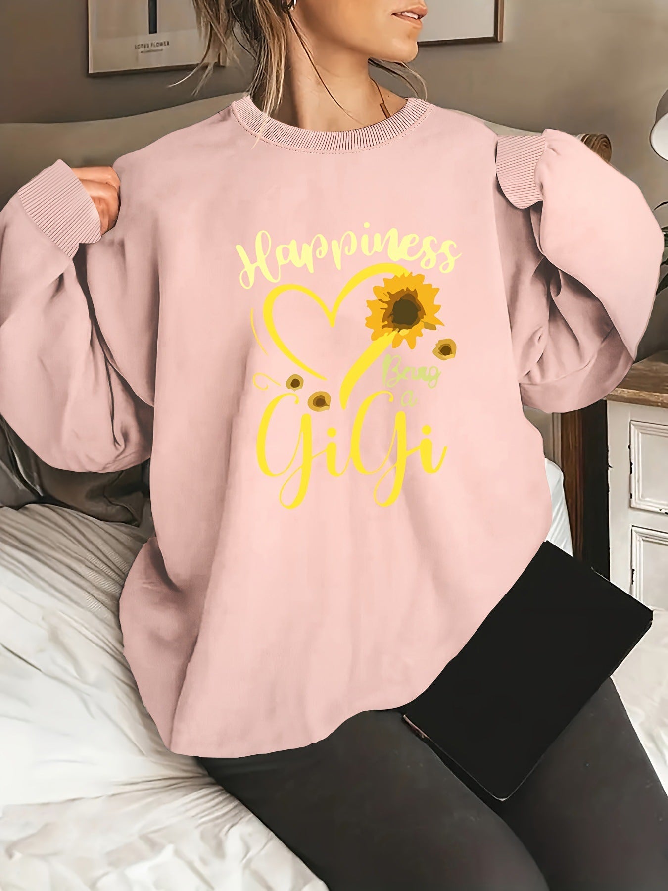 Damen Sweatshirt Voluminöse Ärmel Bunt