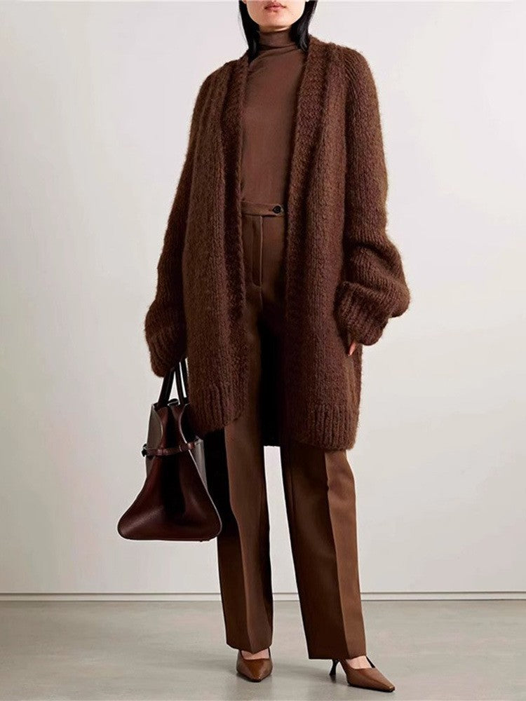 Damen Oversize Strickcardigan Weich Größe