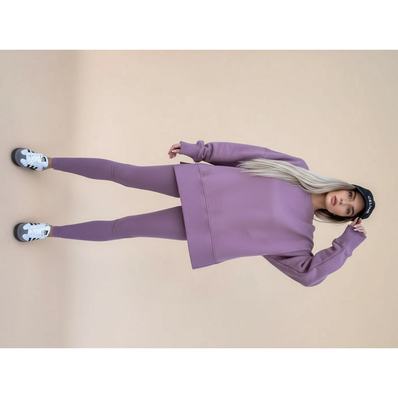 Damen Sportset Sweatshirt und Leggings locker und enganliegend