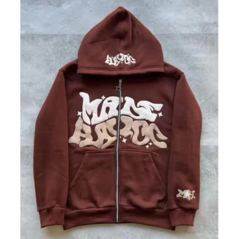 Damen Kapuzenjacke Lässiger Schnitt Graffiti Print Eveloria