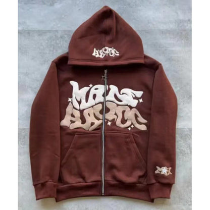 Damen Kapuzenjacke Lässiger Schnitt Graffiti Print Eveloria