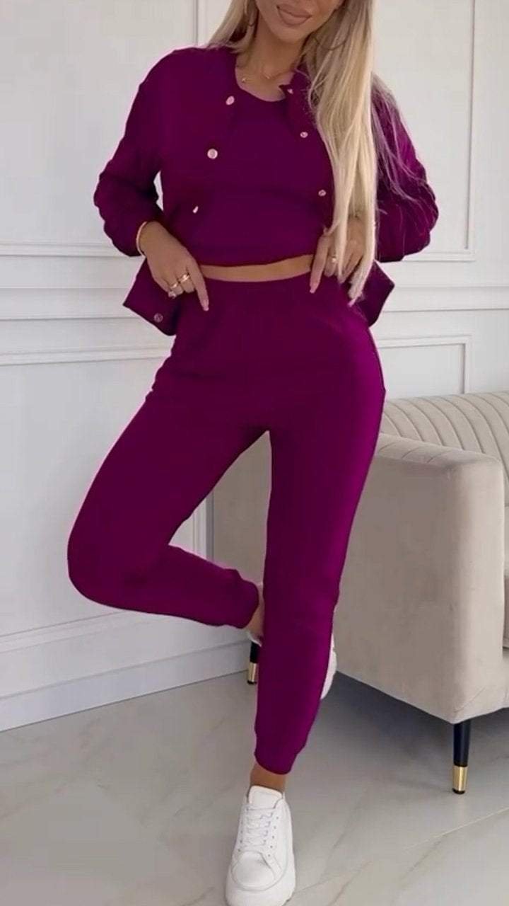 Damen Sportanzug Kurzarm Oberteil Urban Jacke Eveloria
